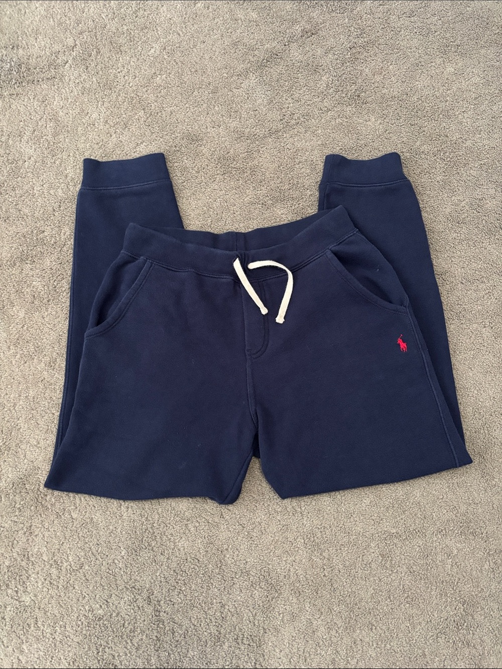 Polo by Ralph Lauren Navy Sweatpants with White Drawstring and Red Logo